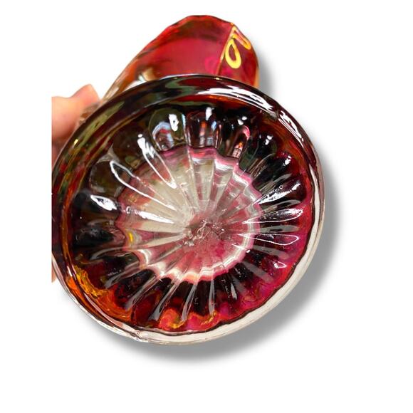 Vintage Westmoreland Glass Basket Art Glass Ruby 1977 6.5" - Picture 8 of 9